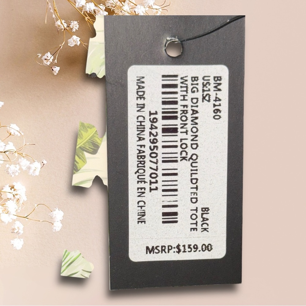 Badgley Mischka NWT Elegant Black Quilted Handbag - $159 Retail - Picture 3 of 10